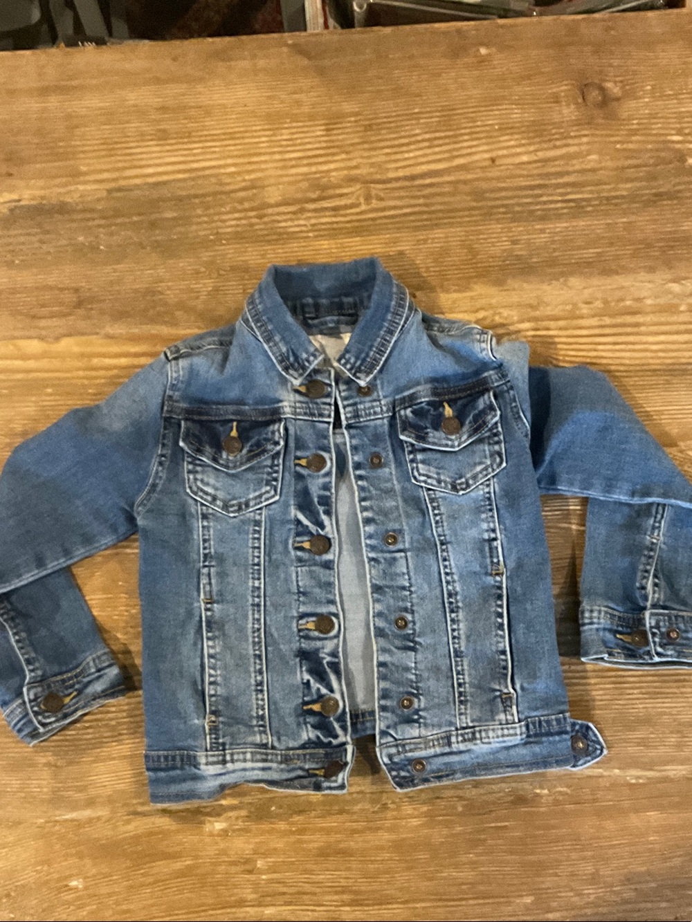 Copper Key Girls Faded stretch Blue Denim Jacket snap closures